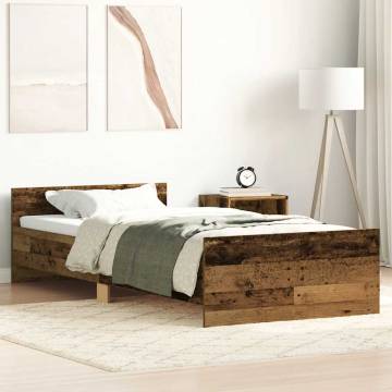 Old Wood Bed Frame 100x200 cm - Durable Engineered Wood