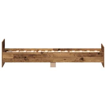 Old Wood Bed Frame 100x200 cm - Durable Engineered Wood