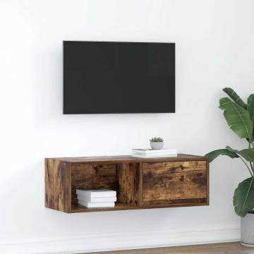 TV Cabinet Smoked Oak - Space-Saving & Durable Design