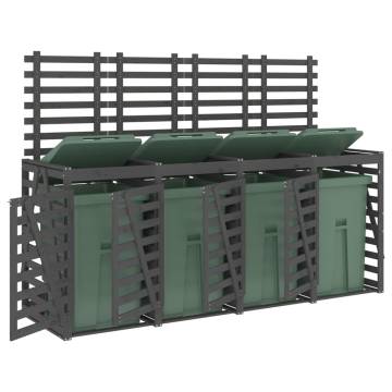 Quadruple Wheelie Bin Storage - Grey Solid Wood Pine