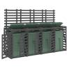 Quadruple Wheelie Bin Storage - Grey Solid Wood Pine