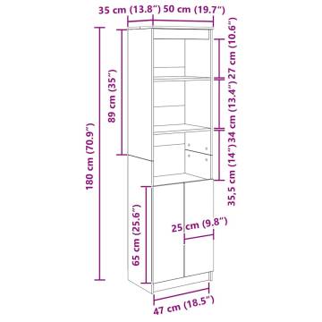 Highboard Grey Sonoma 50x35x180 cm - Stylish Storage Solution