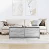 Stylish Grey Sonoma Coffee Table with Drawers - 100x100 cm