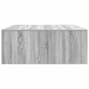 Stylish Grey Sonoma Coffee Table with Drawers - 100x100 cm