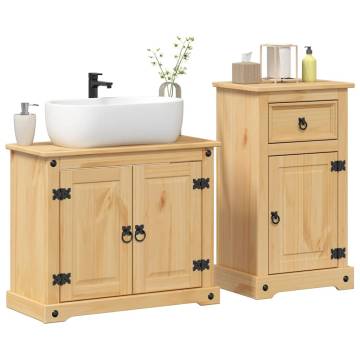 2 Piece Corona Bathroom Furniture Set | Solid Wood Pine