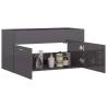 High Gloss Grey Sink Cabinet - 90x38.5x46 cm | HipoMarket