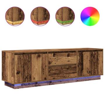 Stylish LED TV Cabinet - Old Wood 160.5x41x50 cm