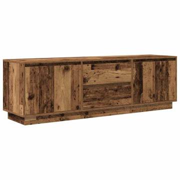 Stylish LED TV Cabinet - Old Wood 160.5x41x50 cm