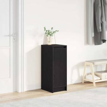 Shoe Cabinet Black Oak | 29.5x34x76 cm | Engineered Wood