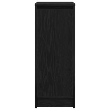 Shoe Cabinet Black Oak | 29.5x34x76 cm | Engineered Wood