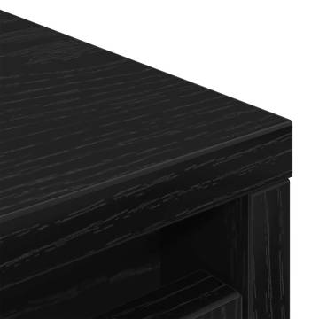 Shoe Cabinet Black Oak | 29.5x34x76 cm | Engineered Wood