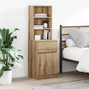 Stylish Artisan Oak Bedside Cabinet - 39x35x125 cm