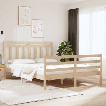 Solid Wood Bed Frame 140x190 cm - Timeless Design for Comfort