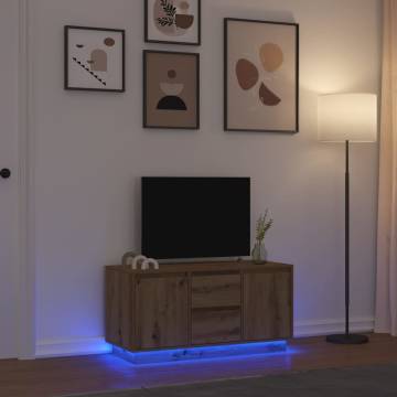 TV Cabinet with LED Lights - Artisan Oak, Stylish & Practical