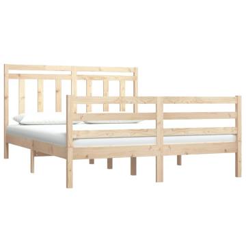 Solid Wood Bed Frame 140x190 cm - Timeless Design for Comfort