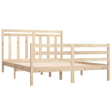 Solid Wood Bed Frame 140x190 cm - Timeless Design for Comfort