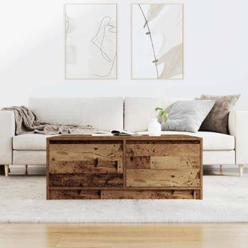 Coffee Table with Drawers - Old Wood 100x100 cm | HipoMarket