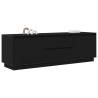 Elegant TV Cabinet with LED Lights - Black Oak 160.5x41 cm