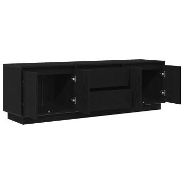 Elegant TV Cabinet with LED Lights - Black Oak 160.5x41 cm