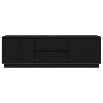 Elegant TV Cabinet with LED Lights - Black Oak 160.5x41 cm