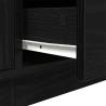 Elegant TV Cabinet with LED Lights - Black Oak 160.5x41 cm