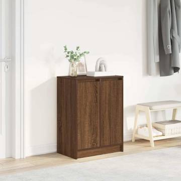 Shoe Cabinet Brown Oak - 57x34x76 cm Engineered Wood