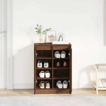 Shoe Cabinet Brown Oak - 57x34x76 cm Engineered Wood