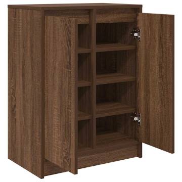 Shoe Cabinet Brown Oak - 57x34x76 cm Engineered Wood