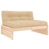 Middle Sofa 120x80 cm - Solid Wood Pine for Garden Relaxation