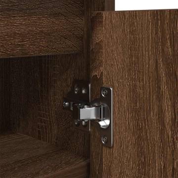 Shoe Cabinet Brown Oak - 57x34x76 cm Engineered Wood