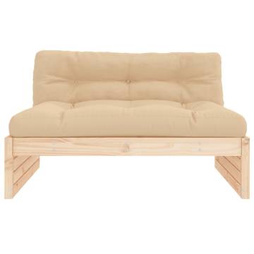 Middle Sofa 120x80 cm - Solid Wood Pine for Garden Relaxation