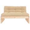 Middle Sofa 120x80 cm - Solid Wood Pine for Garden Relaxation