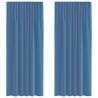 Royal Blue Voile Curtains with Loops - 140x245 cm (2 pcs)