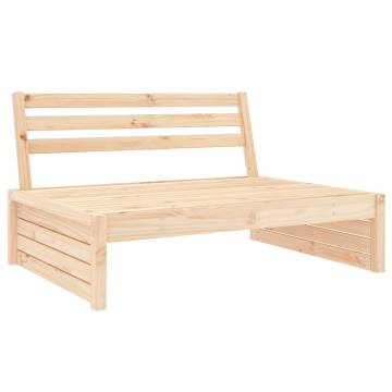 Middle Sofa 120x80 cm - Solid Wood Pine for Garden Relaxation