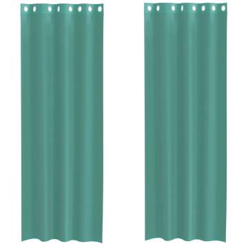 Turquoise Voile Curtains with Grommets - 2 Pcs | HipoMarket