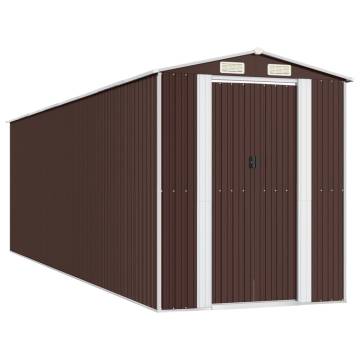 Garden Shed Dark Brown 192x689x223 cm - Galvanised Steel Storage