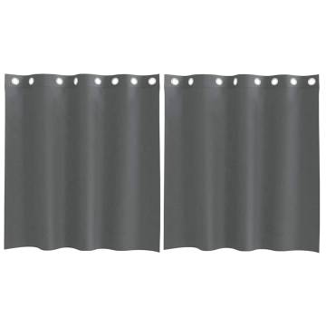 Voile Curtains with Grommets - Dark Grey 140x140 cm | HipoMarket