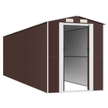 Garden Shed Dark Brown 192x689x223 cm - Galvanised Steel Storage