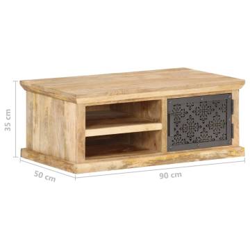 Stylish Coffee Table with Door - Solid Mango Wood