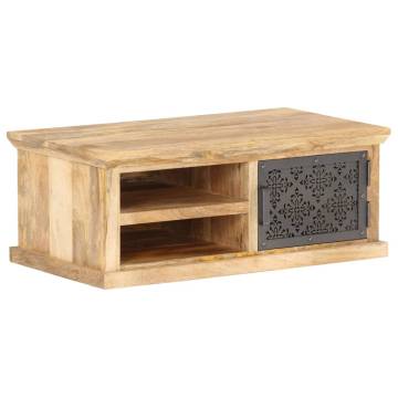 Stylish Coffee Table with Door - Solid Mango Wood