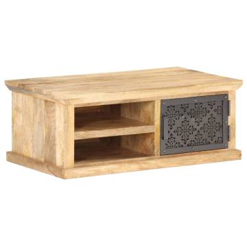 Stylish Coffee Table with Door - Solid Mango Wood