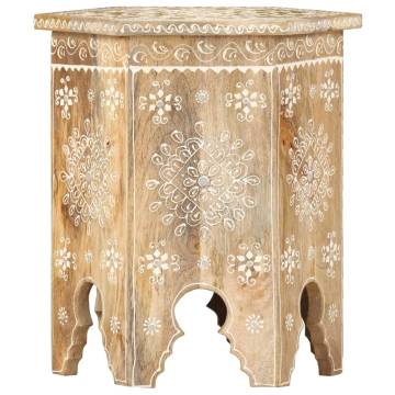 Hand-painted Side Table - Solid Mango Wood | HipoMarket