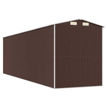 Garden Shed Dark Brown 192x689x223 cm - Galvanised Steel Storage