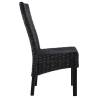 Stylish Black Kubu Rattan Dining Chairs - 2 PCS Set