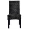 Stylish Black Kubu Rattan Dining Chairs - 2 PCS Set