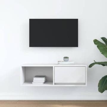 Stylish TV Cabinet White 80x31x25.5 cm - Durable & Space-Saving