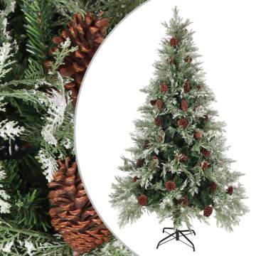 195 cm Christmas Tree with Pine Cones - Green & White