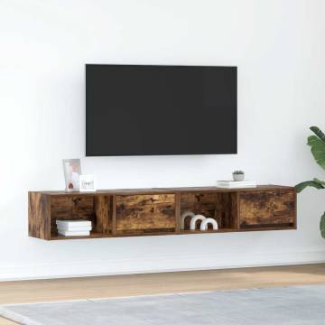 Stylish Smoked Oak TV Cabinets - 2 pcs | Hipomarket