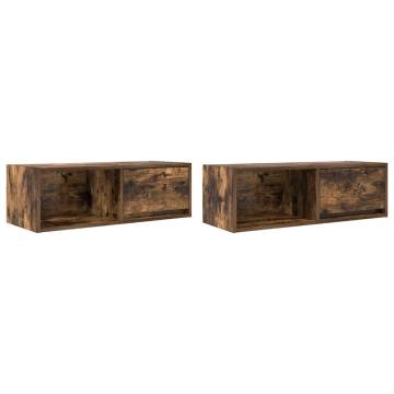 Stylish Smoked Oak TV Cabinets - 2 pcs | Hipomarket