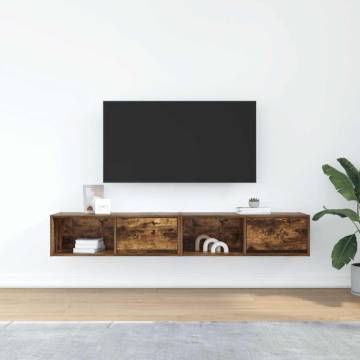 Stylish Smoked Oak TV Cabinets - 2 pcs | Hipomarket